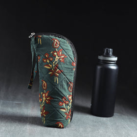 Green Handmade Cotton 1L Water Bottle Cover