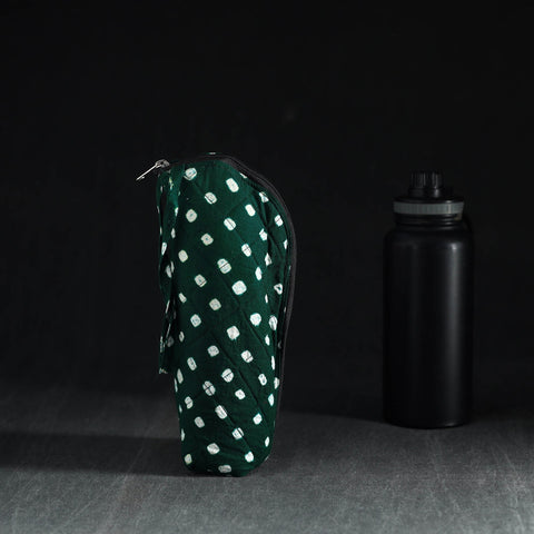 Green Handmade Cotton 1L Water Bottle Cover