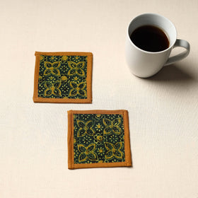 Green Handmade Cotton Coasters (Set of 2)