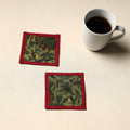 Green Handmade Cotton Coasters (Set of 2)