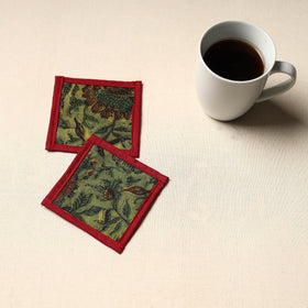 Green Handmade Cotton Coasters (Set of 2)