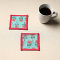 Green Handmade Cotton Coasters (Set of 2)