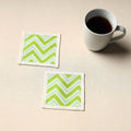 Green Handmade Cotton Coasters (Set of 2)