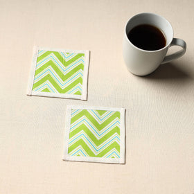 Green Handmade Cotton Coasters (Set of 2)