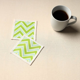 Green Handmade Cotton Coasters (Set of 2)