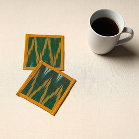 Green Handmade Cotton Coasters (Set of 2)