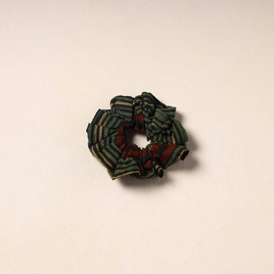 Green Handmade Cotton Elastic Rubber Band/Scrunchie