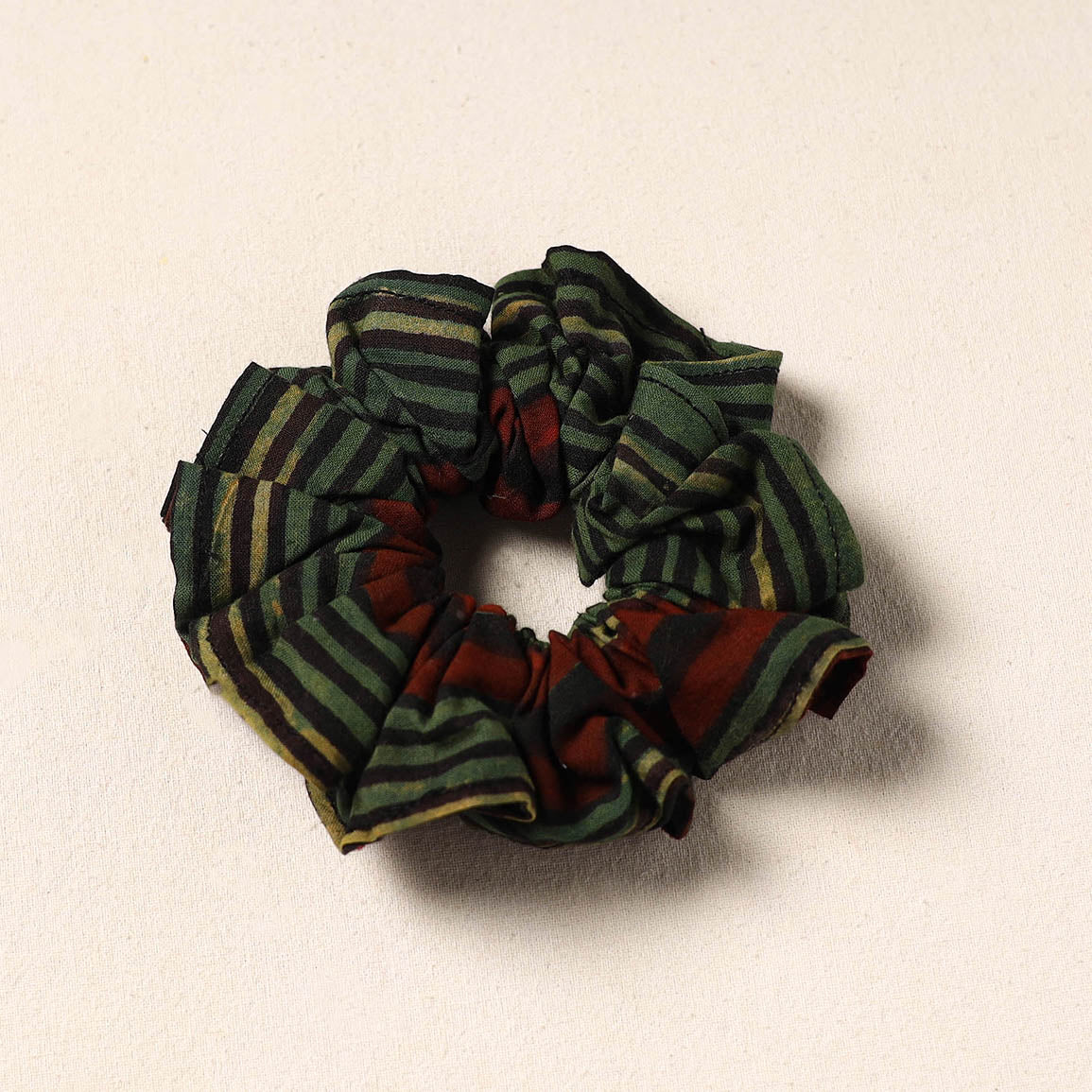 Green Handmade Cotton Elastic Rubber Band/Scrunchie