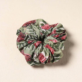 Green Handmade Cotton Elastic Rubber Band/Scrunchie