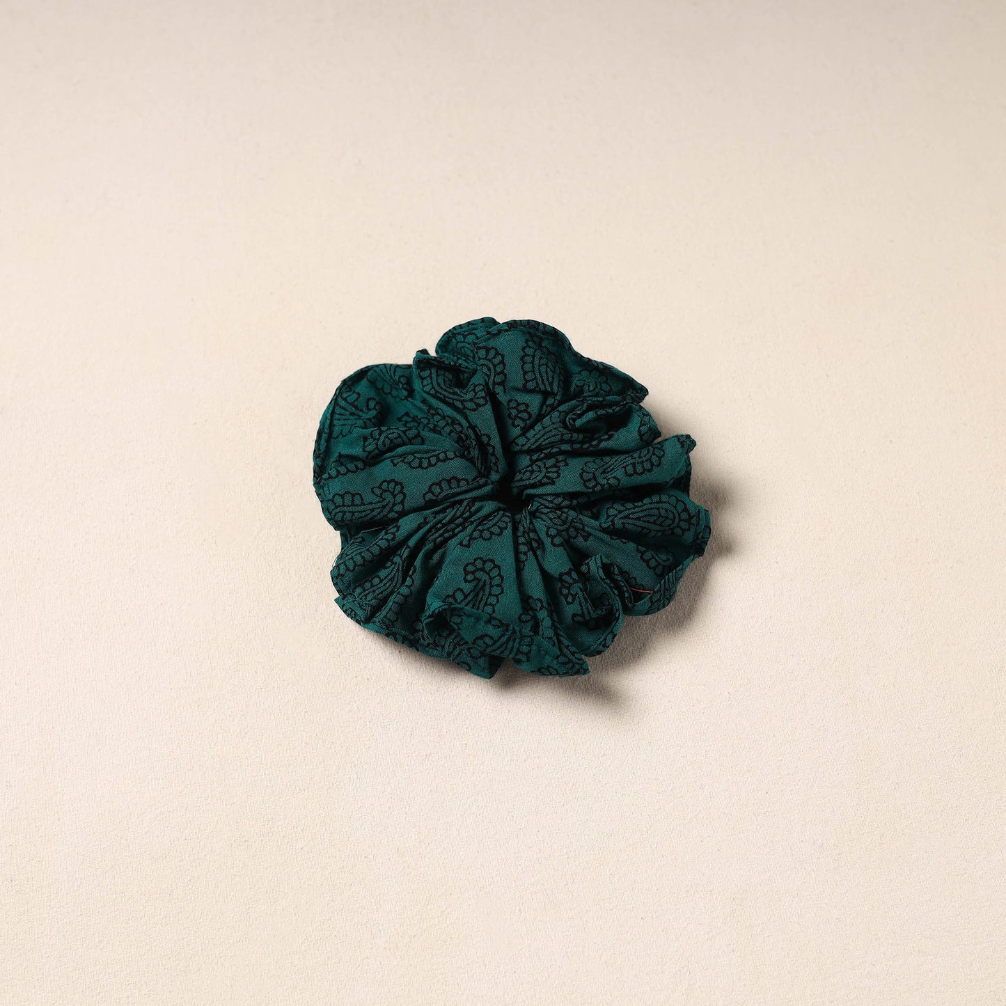 Green Handmade Cotton Elastic Rubber Band/Scrunchie