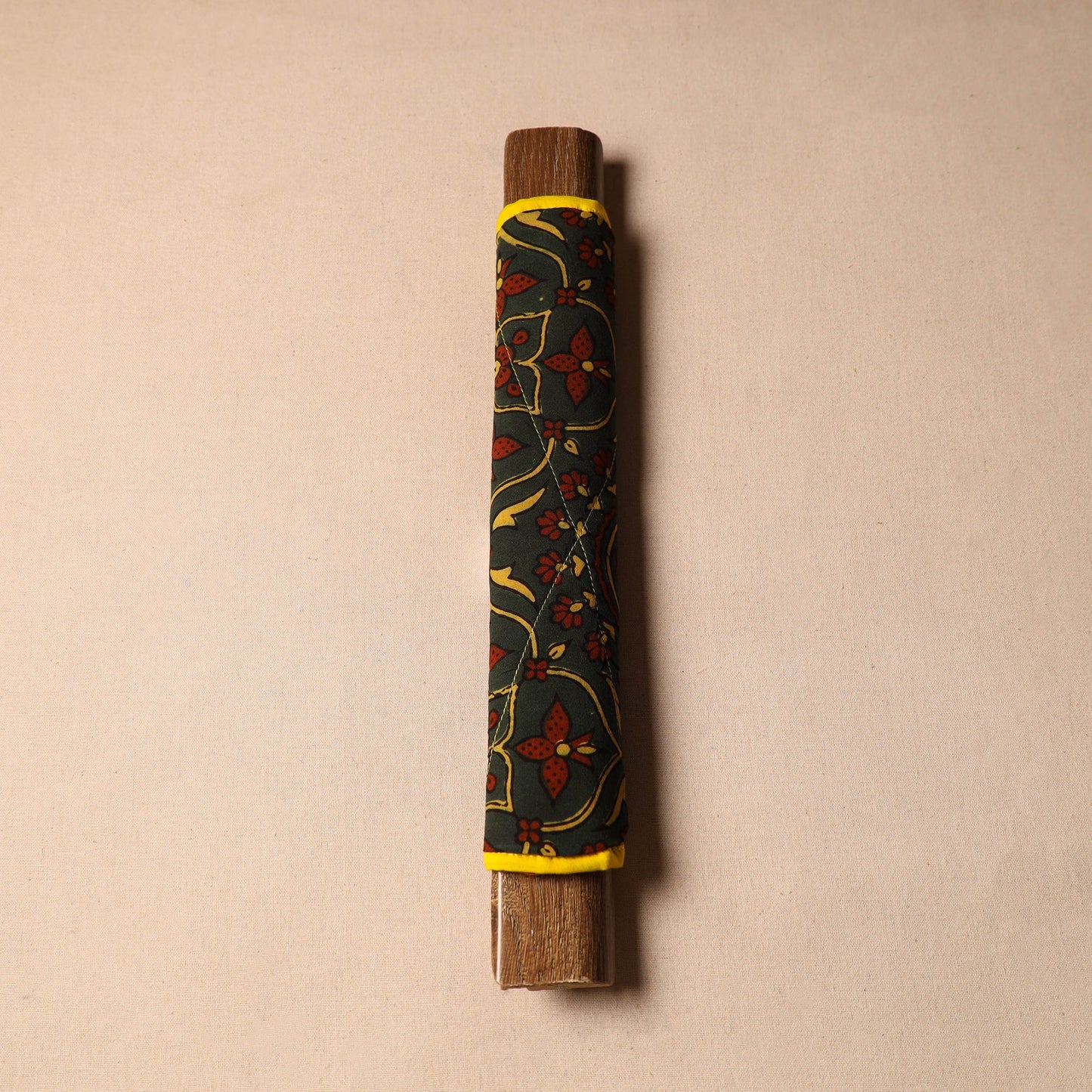 Green - handmade cotton fridge handle cover 04 - handcrafted