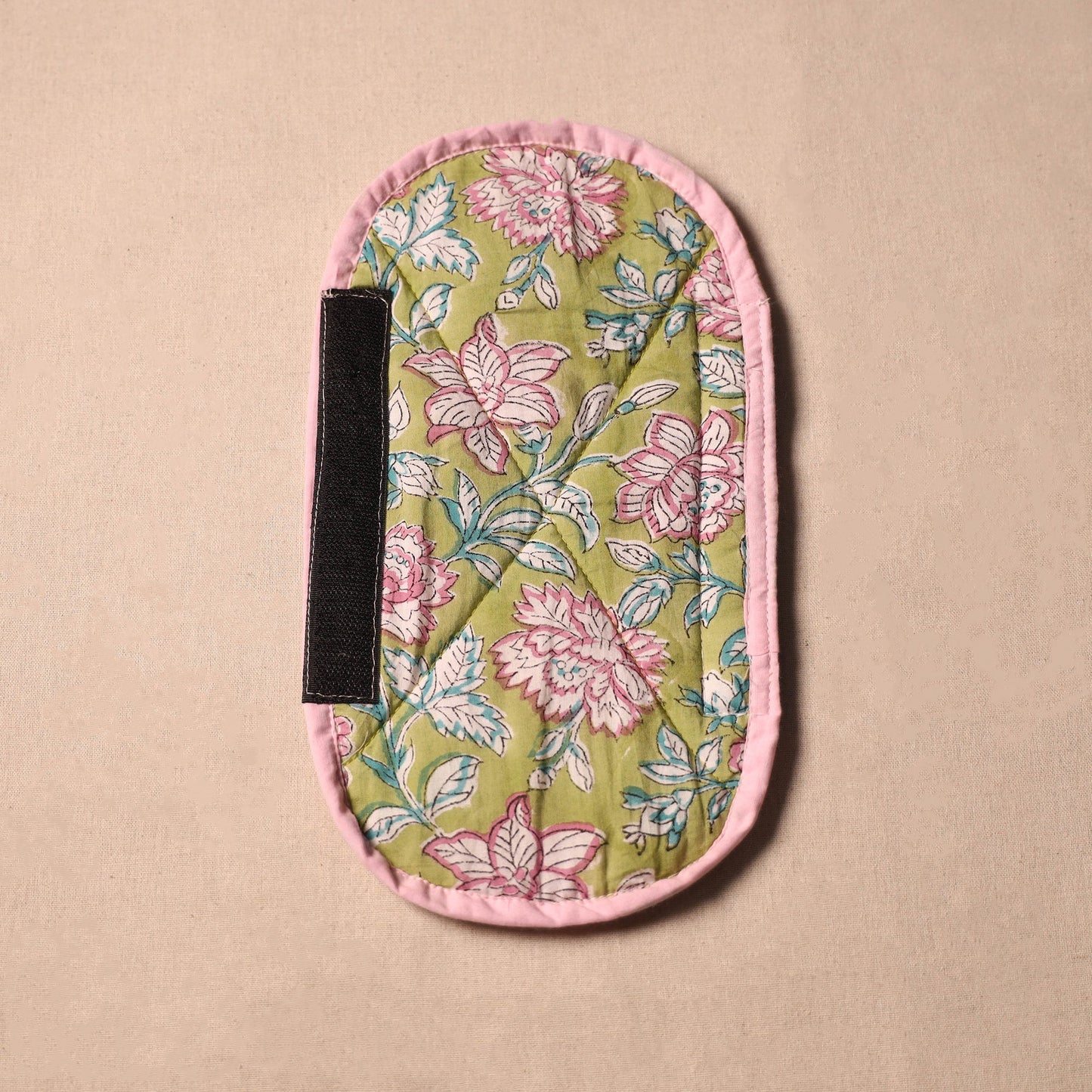 Buy Handmade Cotton Green Fridge Handle Cover 06