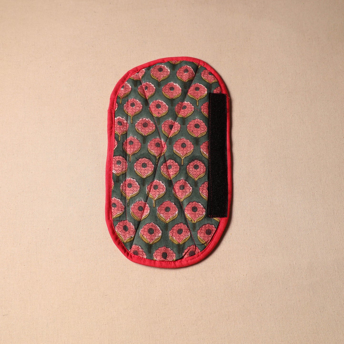 Green - handmade cotton fridge handle cover 25 - handcrafted