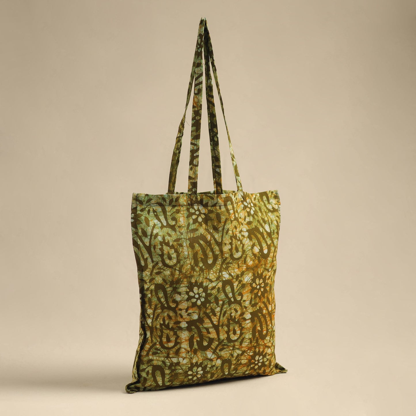 Green Handmade Cotton Jhola Bag