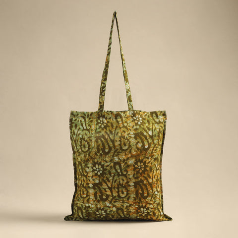 Green Handmade Cotton Jhola Bag