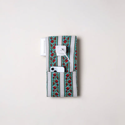 Green Handmade Cotton Mobile Charging Holder