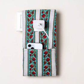 Green Handmade Cotton Mobile Charging Holder