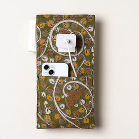 Green Handmade Cotton Mobile Charging Holder