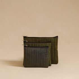 Buy Green Handmade Cotton Utility Pouch Set