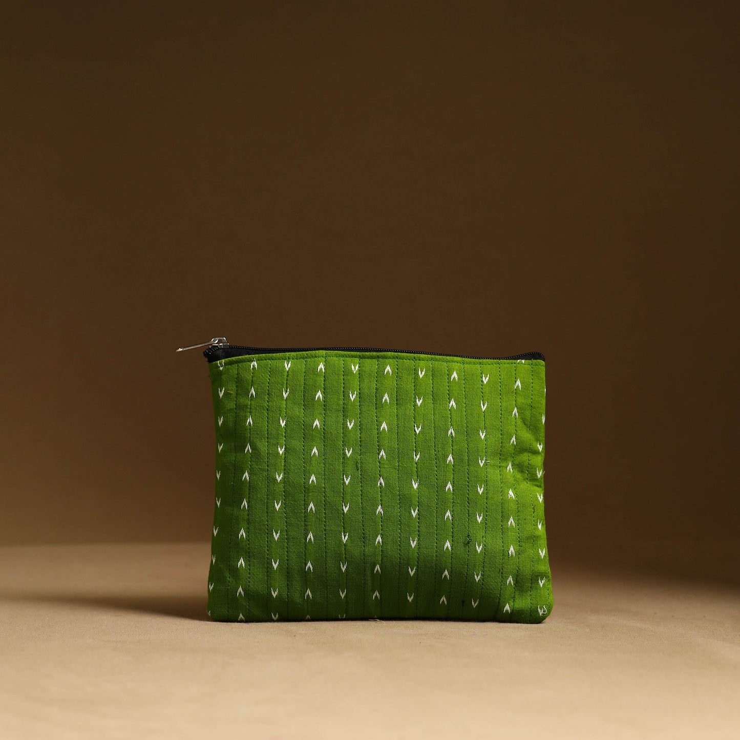 Green - handmade cotton multipurpose utility pouches (set