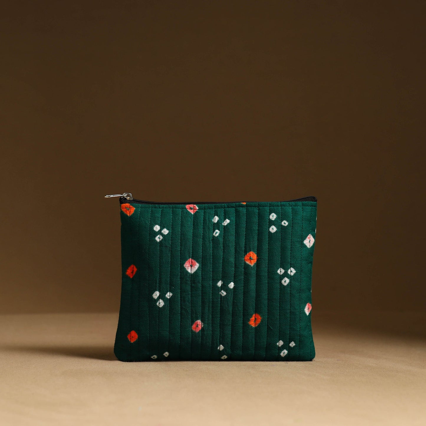 Green - handmade cotton multipurpose utility pouches (set