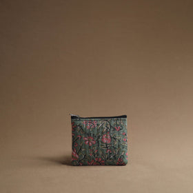 Green - handmade cotton multipurpose utility pouches (set