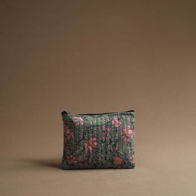 Green - handmade cotton multipurpose utility pouches (set