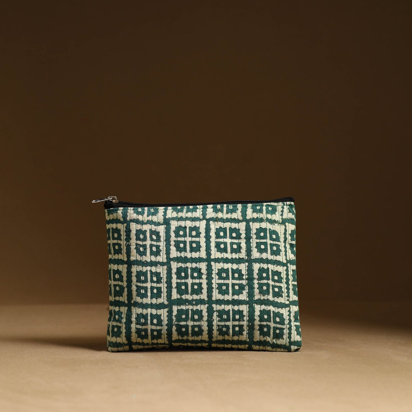 Green - handmade cotton multipurpose utility pouches (set