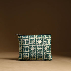 Green - handmade cotton multipurpose utility pouches (set