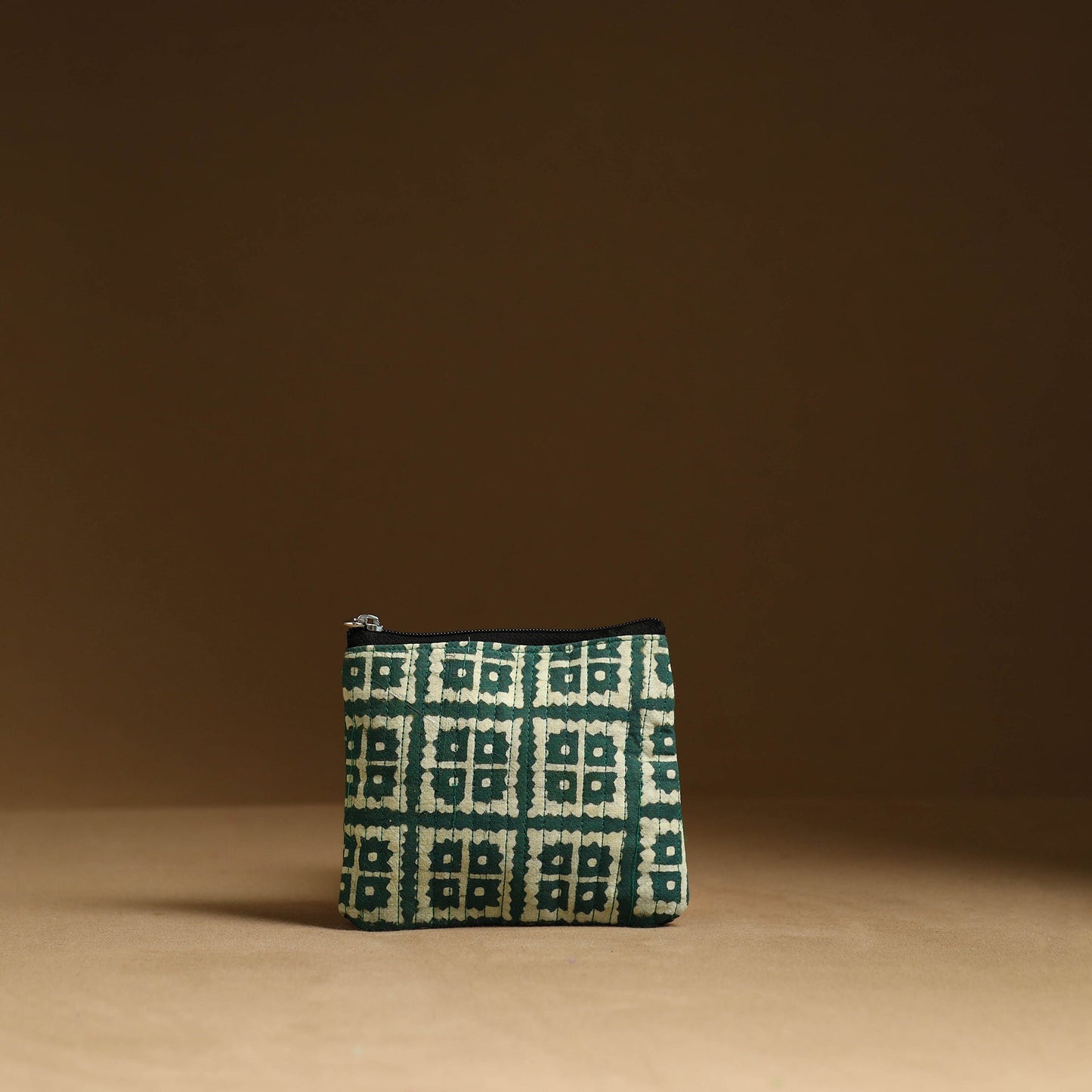 Green - handmade cotton multipurpose utility pouches (set