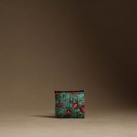 Green - handmade cotton multipurpose utility pouches (set