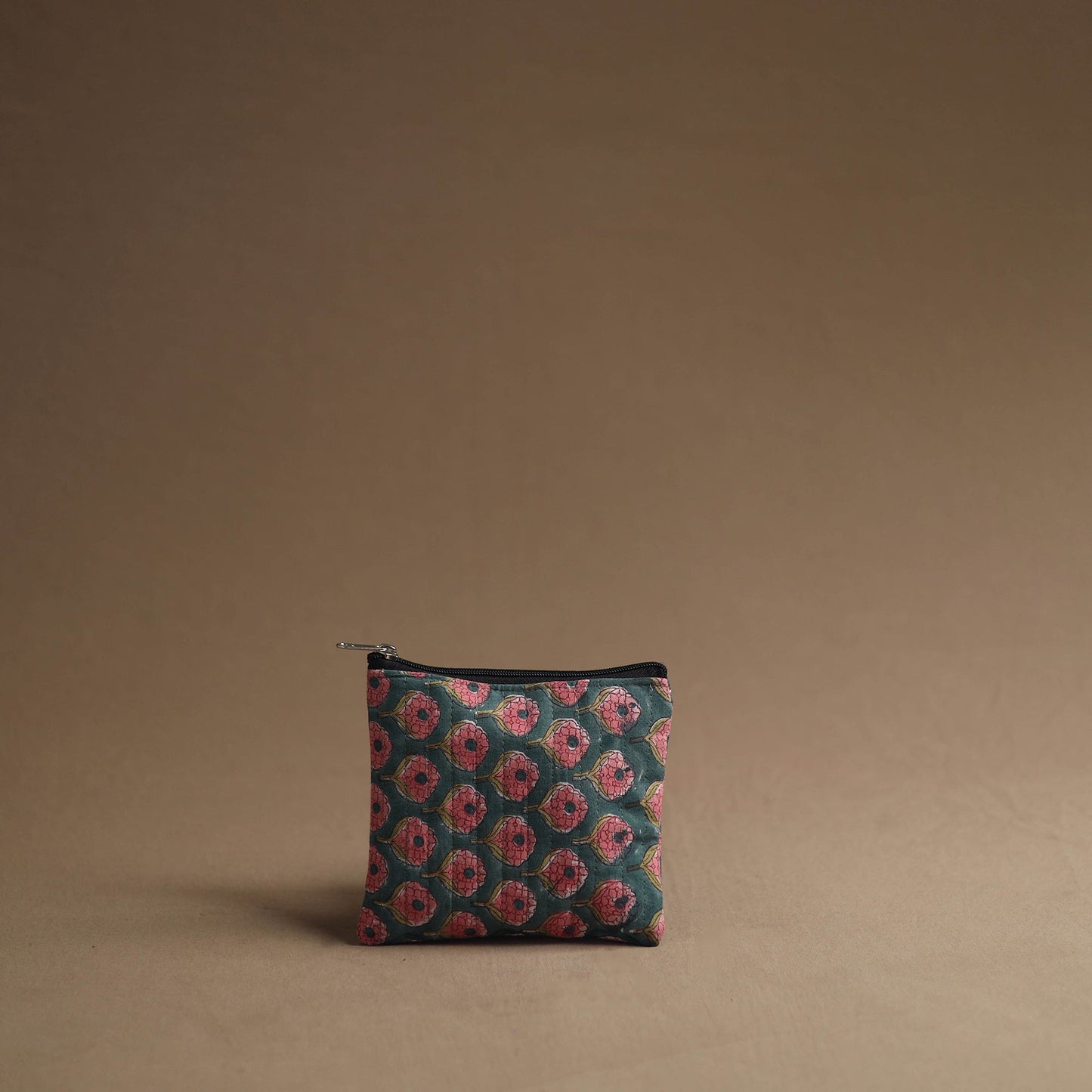 Green - handmade cotton multipurpose utility pouches (set