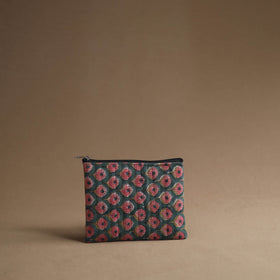 Green - handmade cotton multipurpose utility pouches (set