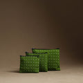 Green Handmade Cotton Multipurpose Utility Pouches (set of 3)