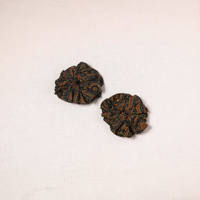 Green - handmade cotton rubber bands/scrunchies (set of 2)