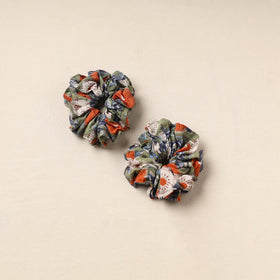 Green Handmade Cotton Rubber Bands/Scrunchies