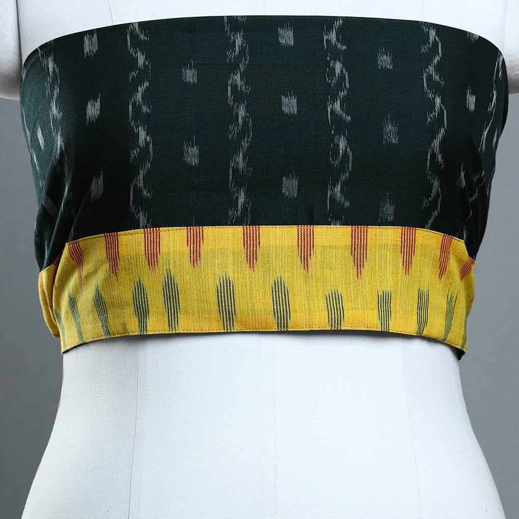 Buy Green Handmade Cotton Sambalpuri Ikat Blouse Piece