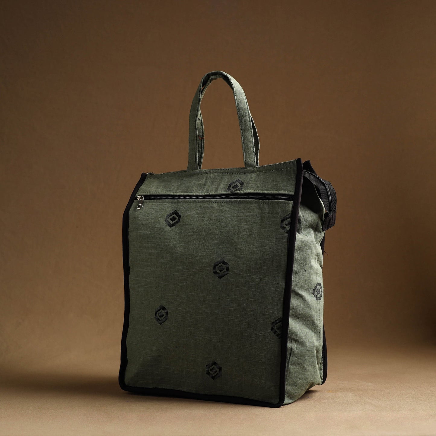 Green Handmade And Durable Cotton Shopping Hand Bag