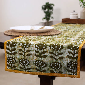 Green Handmade Cotton Table Runner