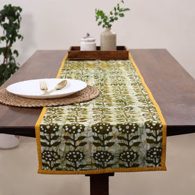 Green Handmade Cotton Table Runner