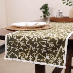 Green Handmade Cotton Table Runner