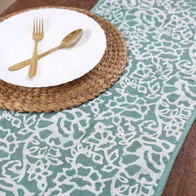 Green Handmade Cotton Table Runner