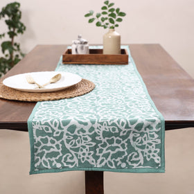Green Handmade Cotton Table Runner
