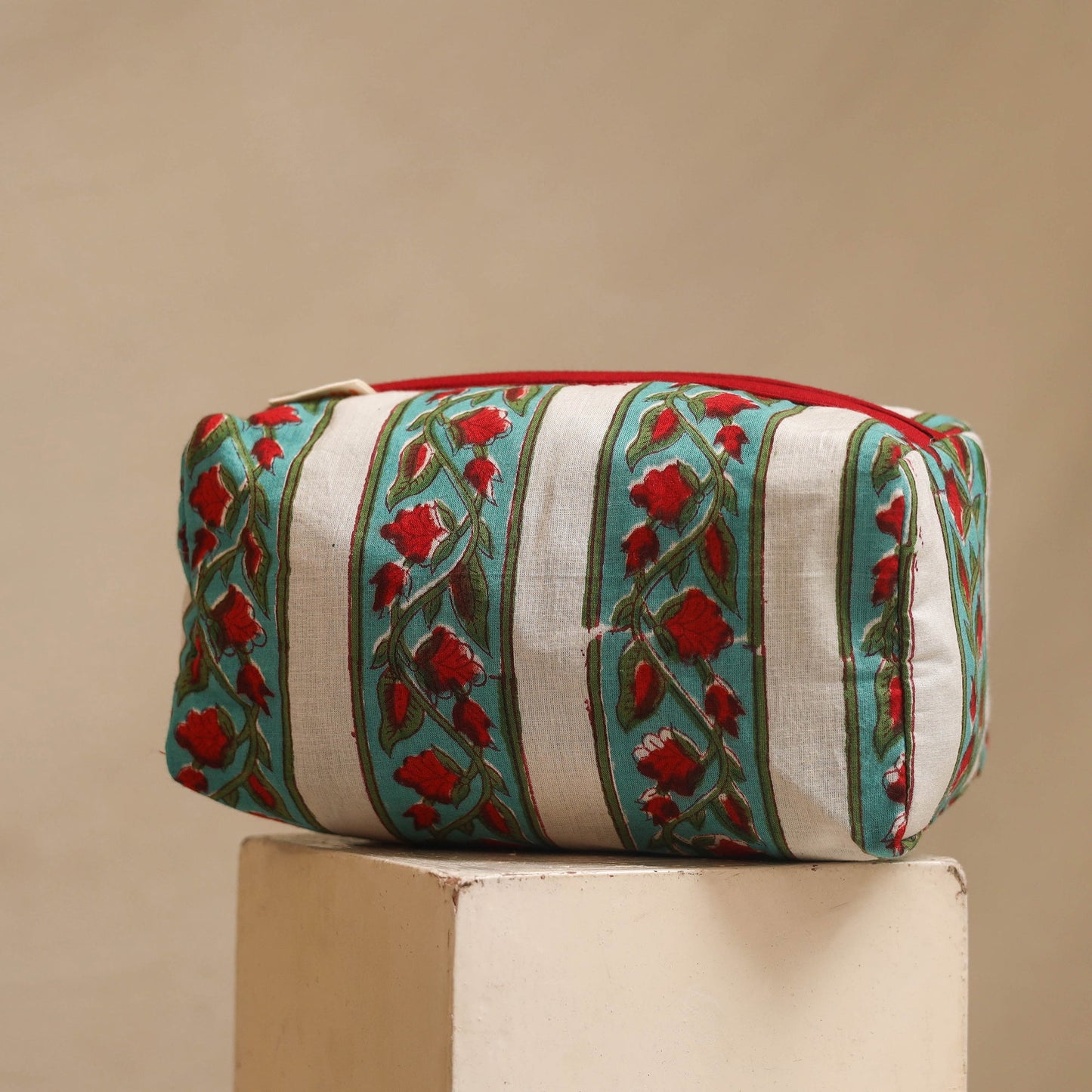 Green - handmade cotton toiletry bags (set of 3) 07