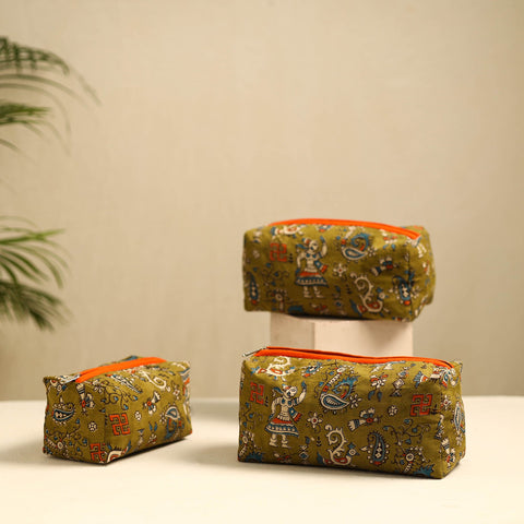  Handmade Cotton Toiletry Bags (Set of 3) 
