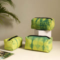  Green Handmade Cotton Toiletry Bags (Set of 3)