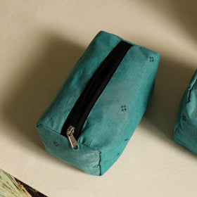  Green Handmade Cotton Toiletry Bags (Set of 3)