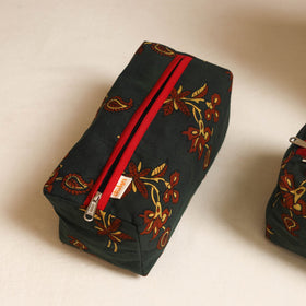 Green - handmade cotton toiletry bags (set of 3) 26