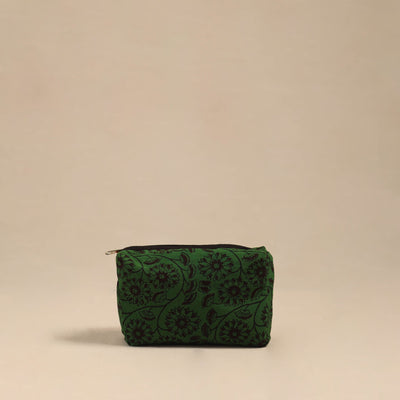  Green Handmade Cotton Toiletry Pouch 
