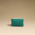 Green - handmade cotton toiletry pouch 07 - handcrafted